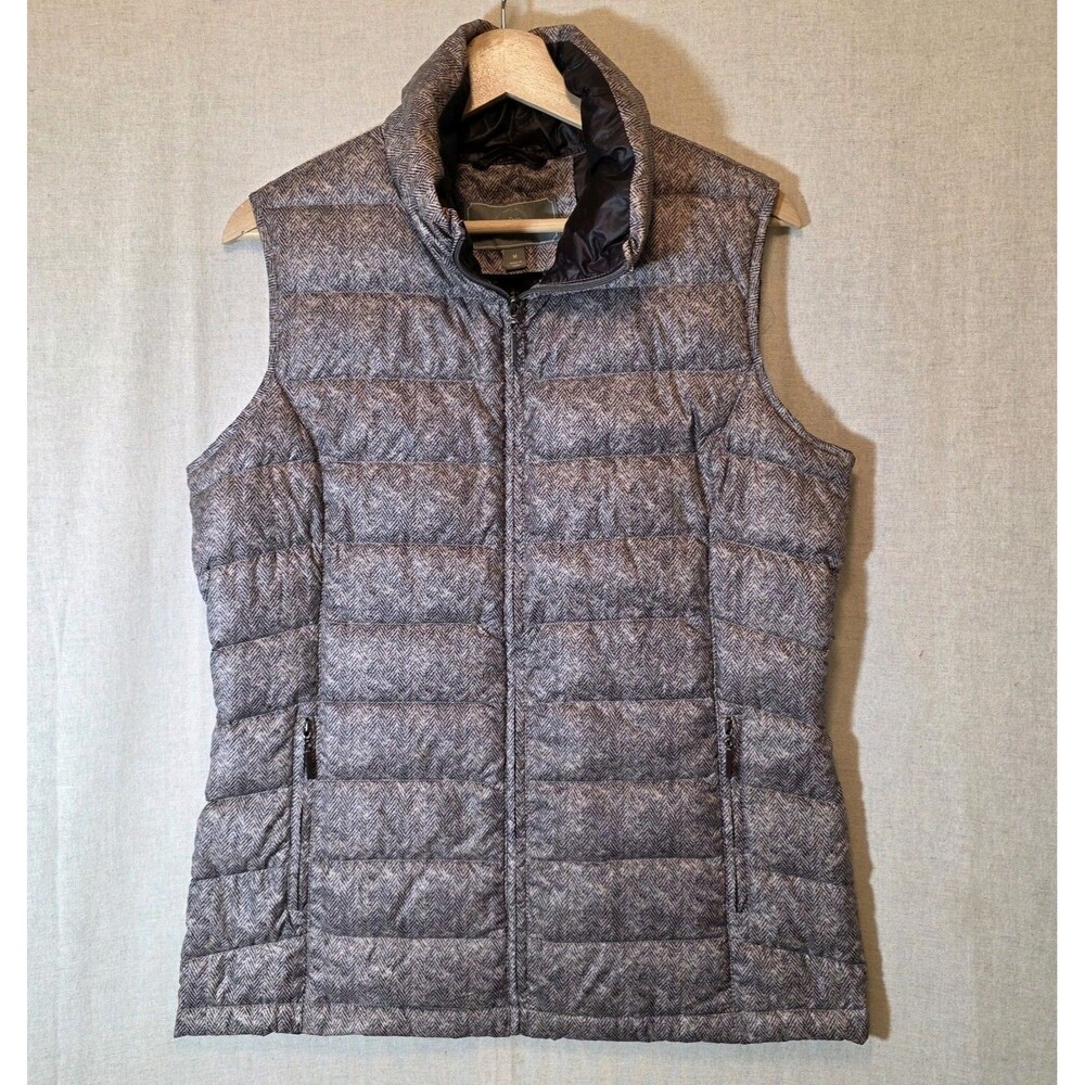 Johnston & Murphy Quilted Puffer Vest Women's Medium DOWN FILLED Herringbone